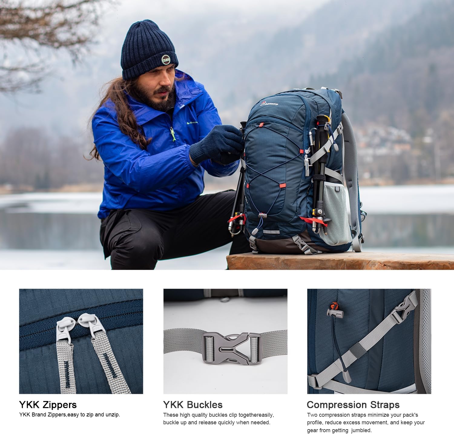 Mountaintop Unisex Backpack 40 Litres, 55 x 35 x 25 cm – Bild 6