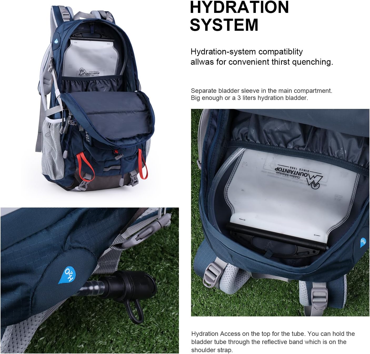 Mountaintop Unisex Backpack 40 Litres, 55 x 35 x 25 cm – Bild 5